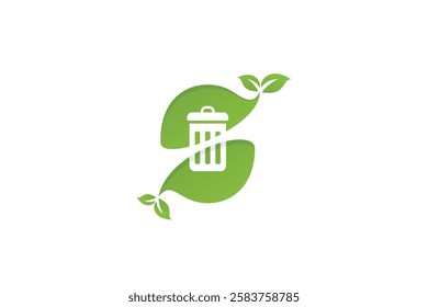 Zero waste logo with a trash can in the middle of the number 0.