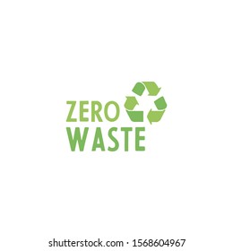 Zero waste. Waste management concept isolated illustration on white background. Ecological lifestyle logo