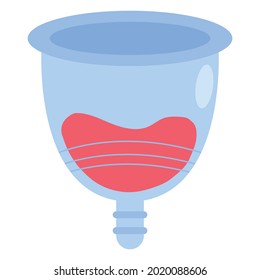 Zero waste menstrual cup. Eco protection for woman in critical days. Vector illustration isolated on white background.