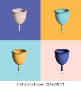 Cero vasos menstruales. bruscos naturales de OCE de estilo 3D.