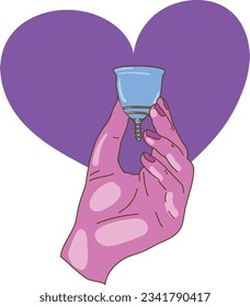 Zero waste menstrual cups in hands. Eco protection for women in critical days