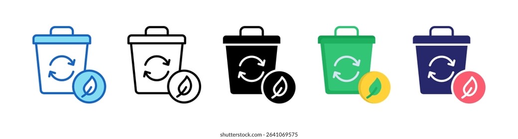 Zero Waste Multiple Style Icon Set Collection.