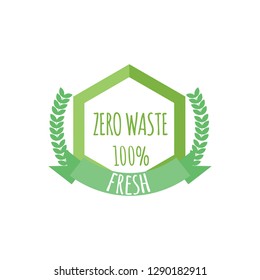 Zero waste organic products stickers, Eco friendly template concept.