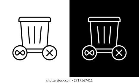 Diseño de conjunto de iconos blancos de contorno de desperdicio cero