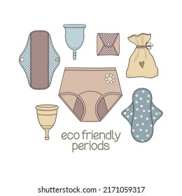 Zero waste period products. Menstrual cups, cloth sanitary pads, leak proof underwear. No single use plastic, Zero waste tips, Eco living concept