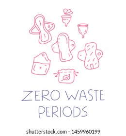 Zero waste periods concept. Vector illustration on white background.