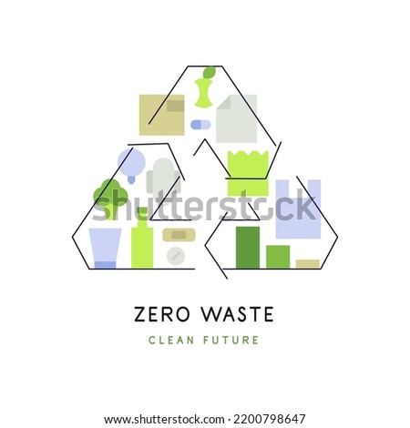 Zero waste. Recycling. Packaging types. Modern simple flat illustration. Vector file.