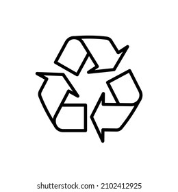 Cero basura, signo de reciclaje. Icono de línea delgada. Ilustración vectorial moderna.