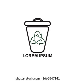 Zero Waste Recycling Symbol Icon Logo Design Template
