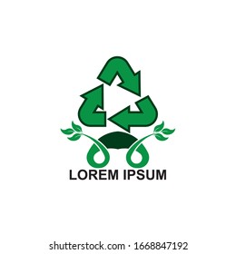 zero waste recycling symbol icon logo design template
