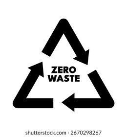 Símbolo de reciclaje de residuos cero - Ilustración vectorial