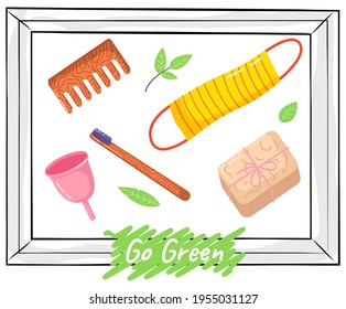Zero waste reusable personal hygiene products. Eco friendly goods for daily body and hair care
