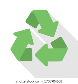 Zero waste reuse recycle icon white