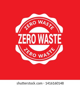 zero waste rubber stamp, label, badge, logo,seal.