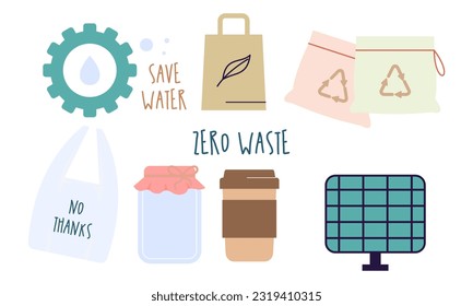 Cero basura. Concepto de estilo ecológico. no hay plástico. verde 