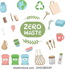 Zero waste set elements background