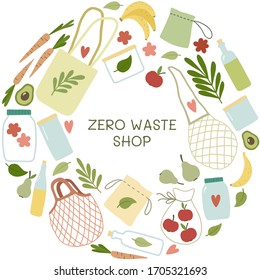 No hay basura. Elementos ecológicos de estilo de vida. Ilustración vectorial.