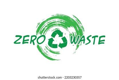 zero waste sign on white background