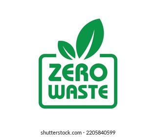 zero waste sign on white background