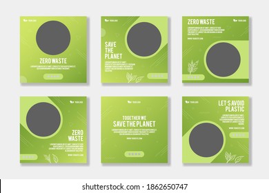Plantilla de campaña para publicaciones en medios sociales de Zero Waste 