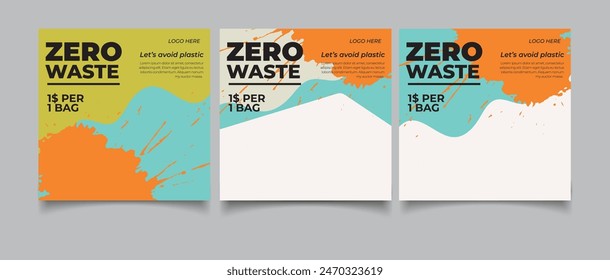 Zero waste squared flyer template