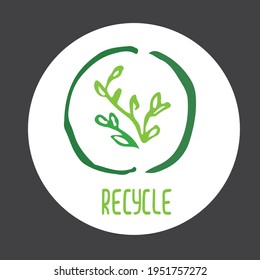 Zero waste stickers. Hand drawn illustration