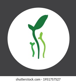 Zero waste stickers. Hand drawn illustration. Microgreen