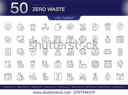 Zero Waste stroke icon. Zero Waste line icon set. editable stroke icon pack. Line, Thin, Linear Style Icon Bundle. Fully Customizable