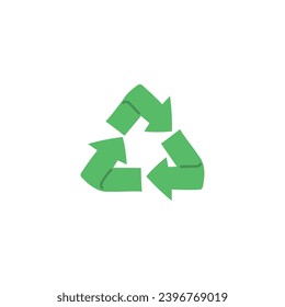 Zero waste symbol, green vector web icon isolated on white background. Sign ecology with three arrows. Recycle sign for caring for environment. Simple object for website, app or user interface design