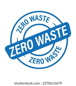 'zero waste' vector icon, blue in color