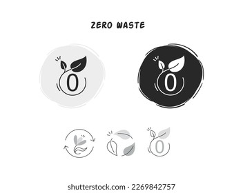 Zero Waste vector line icon with editable stroke