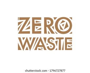 Zero Waste vector text logo. Stamp. Eco waste recycling concept isolated illustration on white background