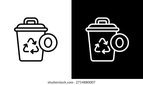Diseño de conjunto de iconos blancos de cero residuos