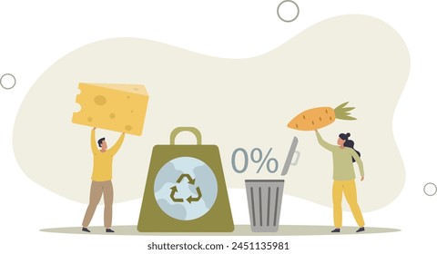 Guardar Ilustración vectorial Cero desperdicio. Uso de tarros y bolsas reutilizables para