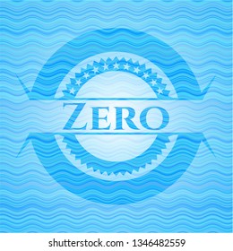 Zero water wave concept emblem background.