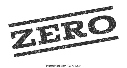 Zero watermark stamp. Text caption between parallel lines with grunge design style. Rubber seal stamp with dirty texture. Vector gray color ink imprint on a white background.