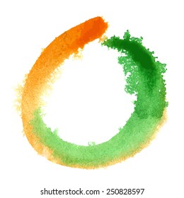 Zero written with a brush. Hand drawn letters. Watercolor.
