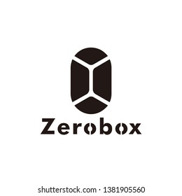 zerobox logo, number 0 with box, vector eps 10