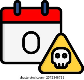 Zero-Day Exploits Icon Lineal Color Vector Illustration