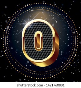 Zero-Gold Alphabet and Lighting Background.