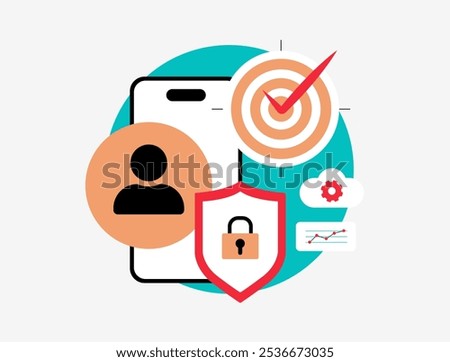 Zero-party data collection for personalized marketing. Gather user data to create tailored experiences without third-party cookies. Isolated vector illustration of user form and data sharing icons