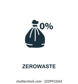 Zerowaste icon. Monochrome simple Sustainability icon for templates, web design and infographics