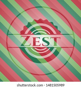 Zest christmas colors style emblem. Vector Illustration. Detailed.