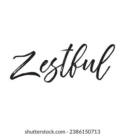 zestful text on white background.