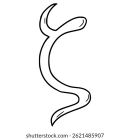 zeta symbol illustration hand drawn outline vector