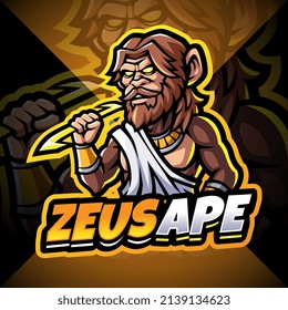 Zeus ape esport mascot logo design