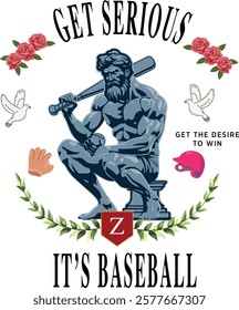 ZEUS BASEBALL BAT HELMET BIRD ROSE LAUREL BALL