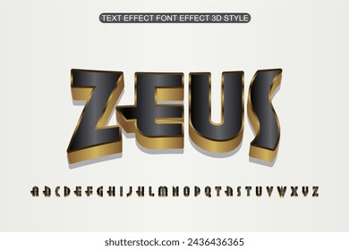 ZEUS bold text effect modern lettering typography font style