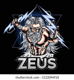 Zeus brings lightning as an Esports game logo