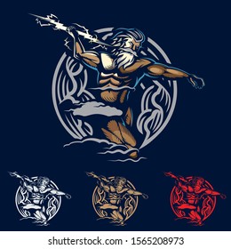 Zeus emblem style vector illustration